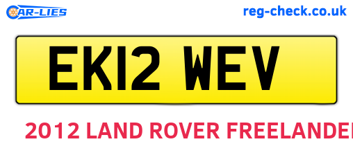 EK12WEV are the vehicle registration plates.