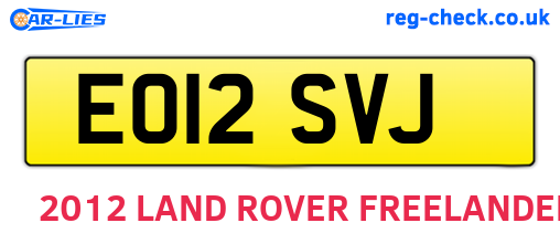 EO12SVJ are the vehicle registration plates.