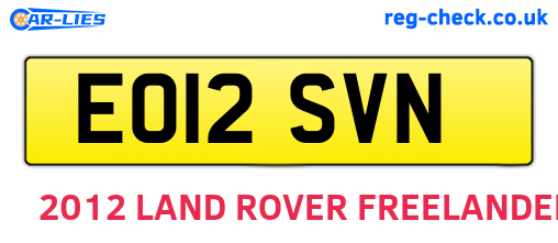 EO12SVN are the vehicle registration plates.