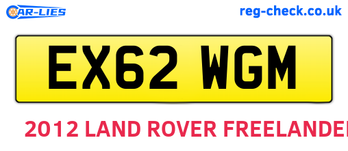 EX62WGM are the vehicle registration plates.