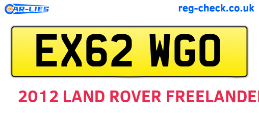 EX62WGO are the vehicle registration plates.