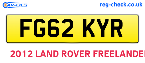 FG62KYR are the vehicle registration plates.