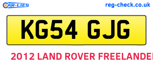 KG54GJG are the vehicle registration plates.