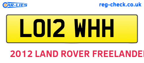 LO12WHH are the vehicle registration plates.
