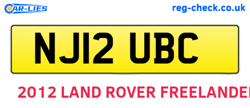 NJ12UBC are the vehicle registration plates.