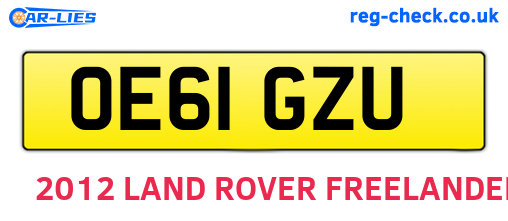 OE61GZU are the vehicle registration plates.