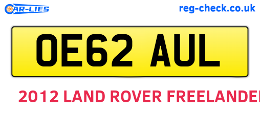 OE62AUL are the vehicle registration plates.