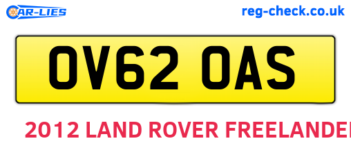 OV62OAS are the vehicle registration plates.