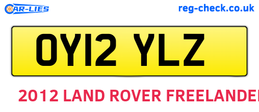 OY12YLZ are the vehicle registration plates.