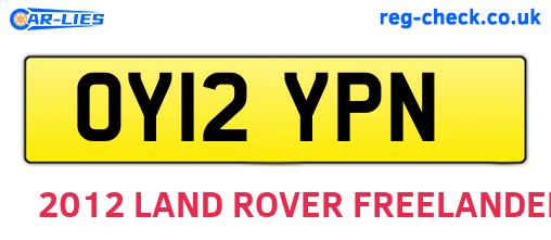 OY12YPN are the vehicle registration plates.
