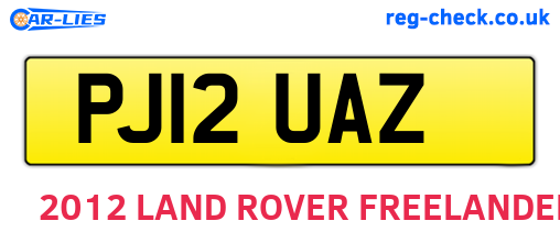 PJ12UAZ are the vehicle registration plates.