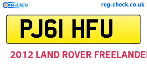 PJ61HFU are the vehicle registration plates.