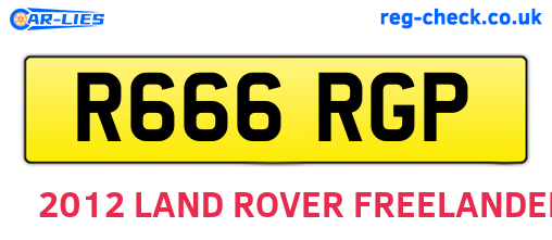 R666RGP are the vehicle registration plates.