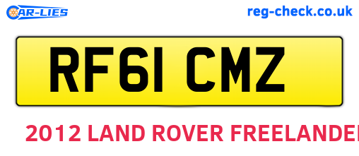 RF61CMZ are the vehicle registration plates.