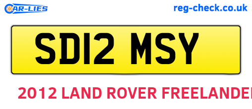 SD12MSY are the vehicle registration plates.