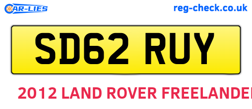 SD62RUY are the vehicle registration plates.