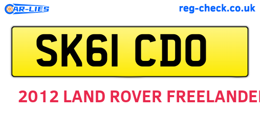 SK61CDO are the vehicle registration plates.