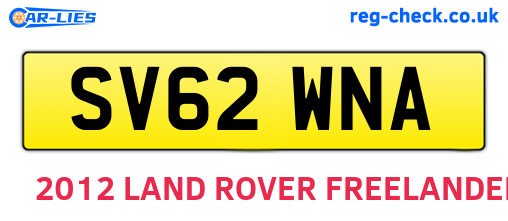 SV62WNA are the vehicle registration plates.