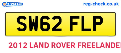 SW62FLP are the vehicle registration plates.