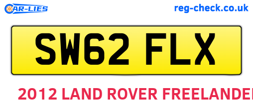 SW62FLX are the vehicle registration plates.