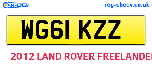 WG61KZZ are the vehicle registration plates.