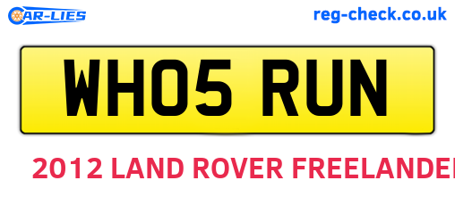 WH05RUN are the vehicle registration plates.