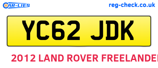 YC62JDK are the vehicle registration plates.
