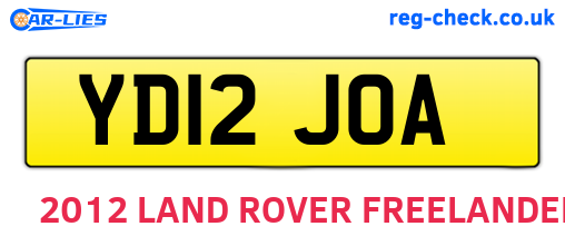 YD12JOA are the vehicle registration plates.