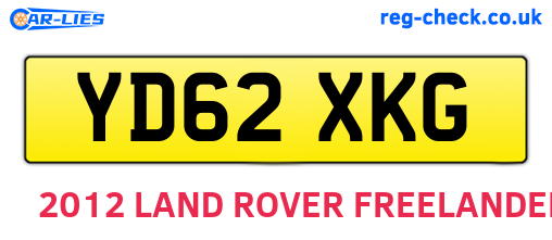 YD62XKG are the vehicle registration plates.