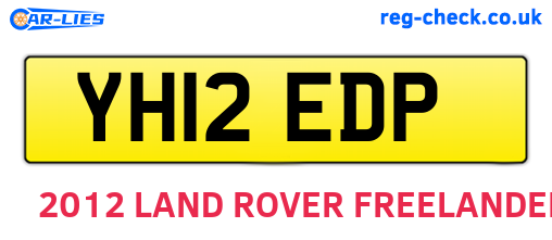 YH12EDP are the vehicle registration plates.