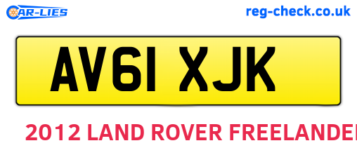AV61XJK are the vehicle registration plates.
