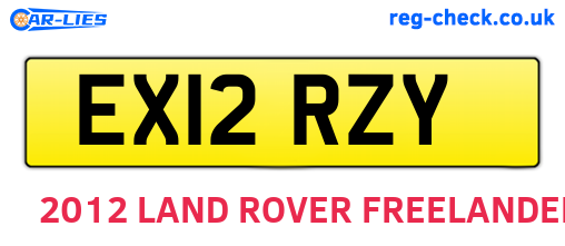 EX12RZY are the vehicle registration plates.