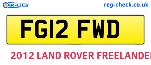 FG12FWD are the vehicle registration plates.
