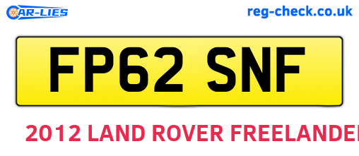 FP62SNF are the vehicle registration plates.