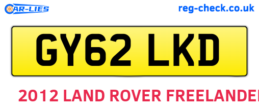 GY62LKD are the vehicle registration plates.