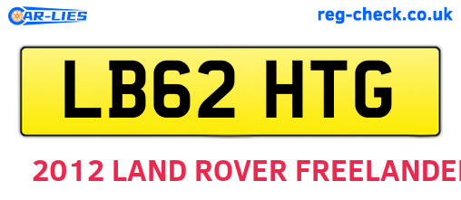 LB62HTG are the vehicle registration plates.