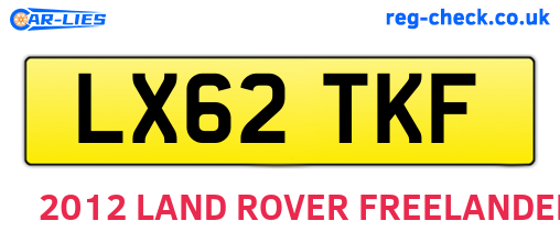 LX62TKF are the vehicle registration plates.