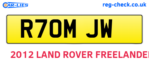 R70MJW are the vehicle registration plates.