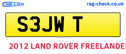 S3JWT are the vehicle registration plates.