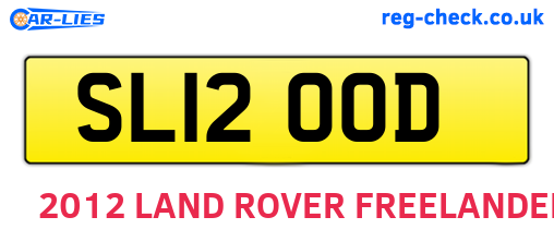 SL12OOD are the vehicle registration plates.