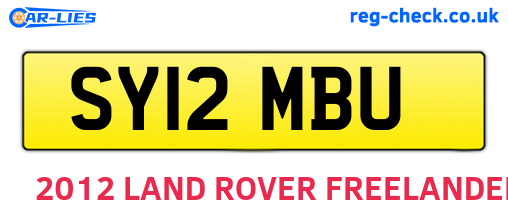 SY12MBU are the vehicle registration plates.