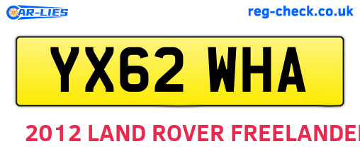 YX62WHA are the vehicle registration plates.
