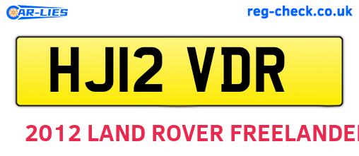 HJ12VDR are the vehicle registration plates.