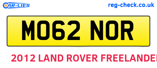 MO62NOR are the vehicle registration plates.