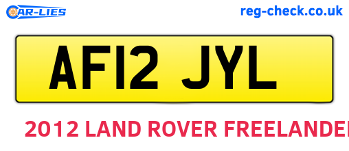 AF12JYL are the vehicle registration plates.