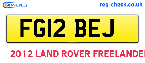 FG12BEJ are the vehicle registration plates.