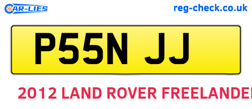 P55NJJ are the vehicle registration plates.