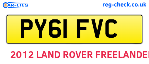 PY61FVC are the vehicle registration plates.