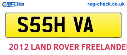 S55HVA are the vehicle registration plates.