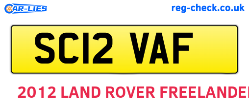 SC12VAF are the vehicle registration plates.